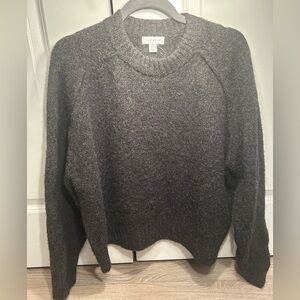Topshop Charcoal Crew Neck Sweater Size 12 Warm Speckled